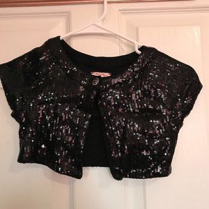 Black sequins wrap-over formal